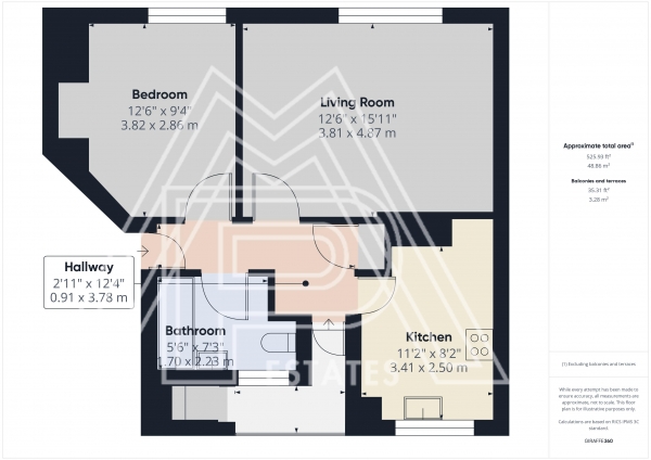 Floor Plan Image for 1 Bedroom Flat for Sale in Broxburn Drive, South Ockendon