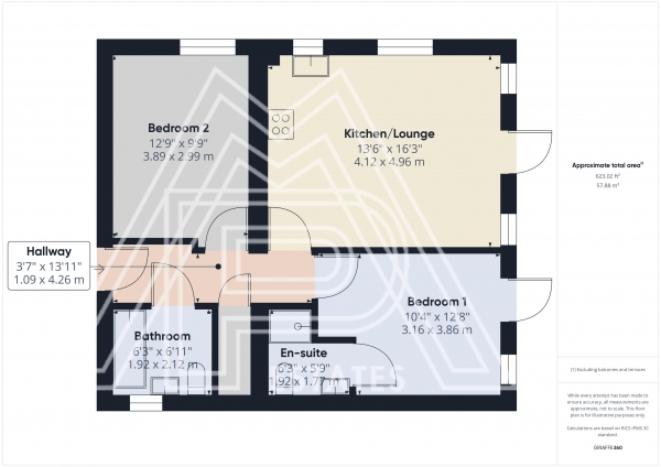 Floor Plan Image for 2 Bedroom Flat for Sale in Sunliner Way, South Ockendon