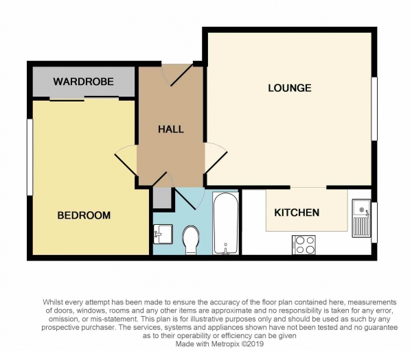 Floor Plan Image for 1 Bedroom Flat to Rent in Danbury Crescent, South Ockendon