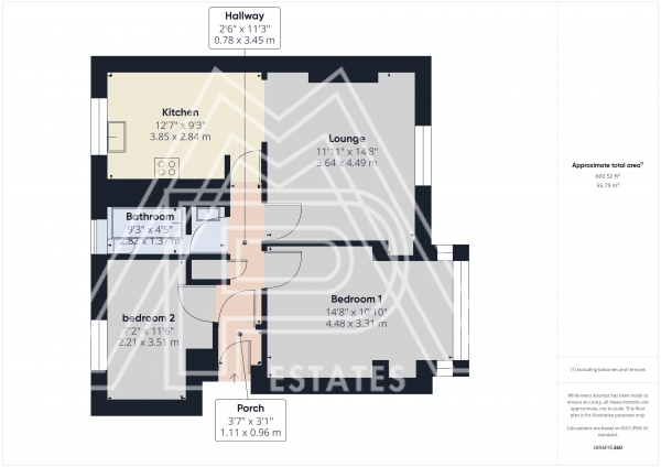 Floor Plan Image for 2 Bedroom Apartment to Rent in Teviot Avenue, South Ockendon