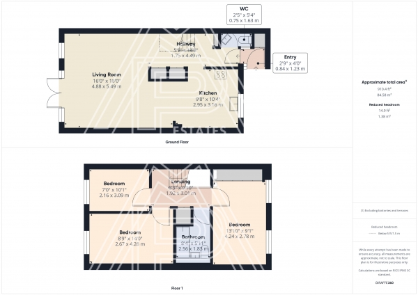 Floor Plan Image for 3 Bedroom Terraced House for Sale in Verbena Close, South Ockendon