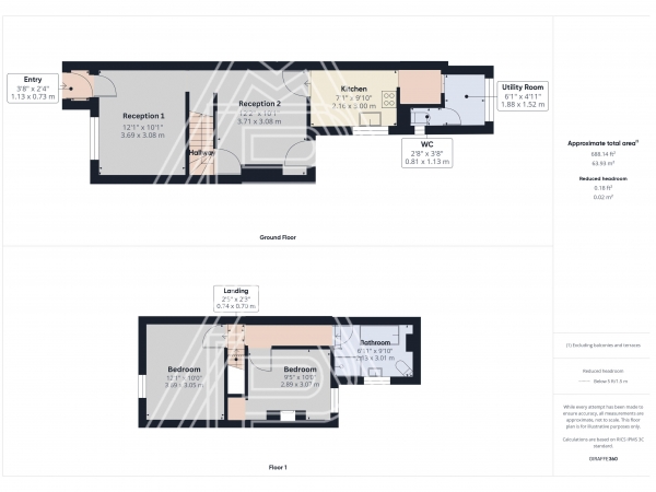 Floor Plan Image for 2 Bedroom Terraced House to Rent in Elm Road, Grays