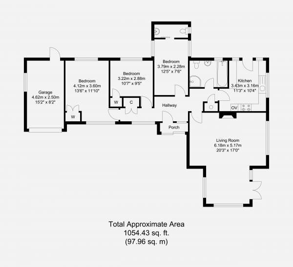 Floor Plan Image for 3 Bedroom Detached Bungalow for Sale in Superb detached three bedroom bungalow, perfect for enlargement, updating & restyling, ever popular Parklands Estate, no