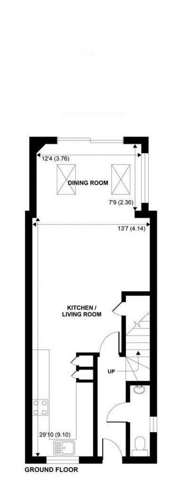 Floor Plan Image for 3 Bedroom Semi-Detached House for Sale in Short Walk from Chichester City Centre