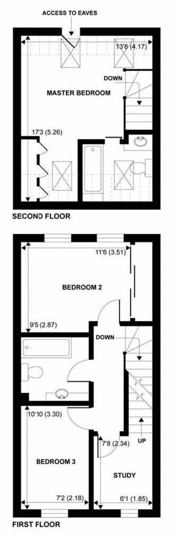 Floor Plan Image for 3 Bedroom Semi-Detached House for Sale in Short Walk from Chichester City Centre