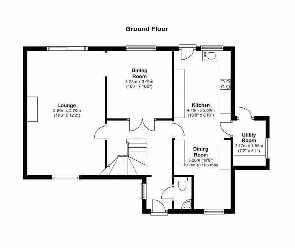 Floor Plan for 4 Bedroom Detached House for Sale in Detached house on corner plot with upgrade potential, Fishbourne, Fishbourne, PO19, 3JW - Guide Price &pound499,950