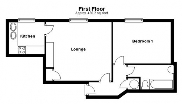 Floor Plan Image for 1 Bedroom Apartment for Sale in Little London, Chichester