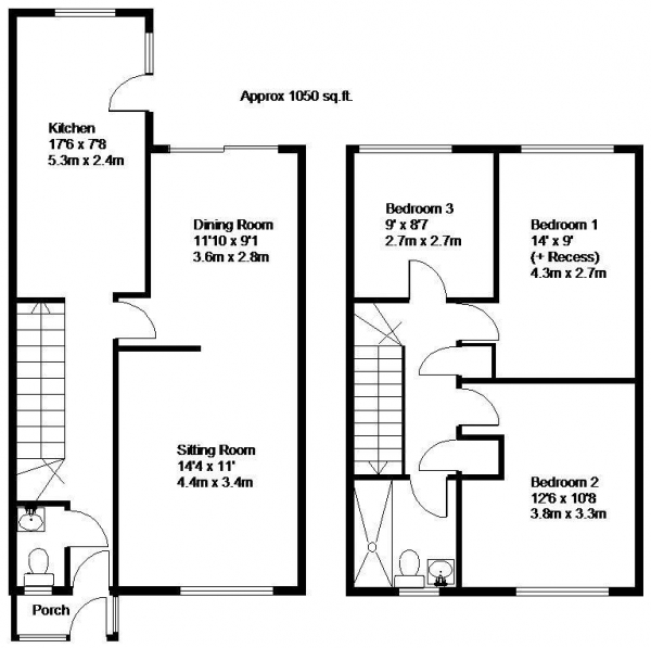 Floor Plan Image for 3 Bedroom Terraced House for Sale in Petworth, South Downs National Park