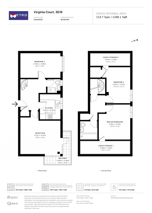 Floor Plan Image for 3 Bedroom Apartment for Sale in Eleanor Close, London