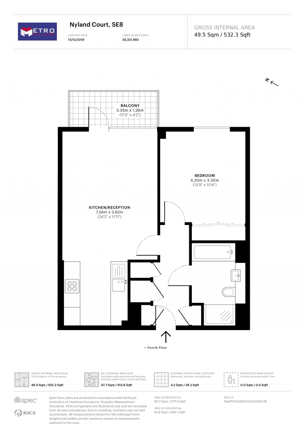 Floor Plan Image for 1 Bedroom Apartment for Sale in Naomi Street, London