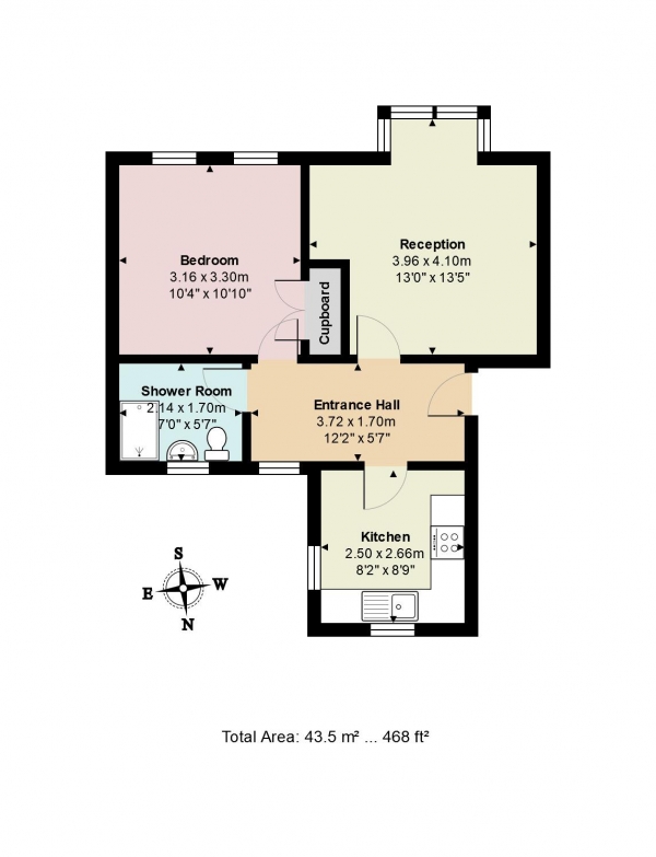 Floor Plan Image for 1 Bedroom Apartment for Sale in Varcoe Road, London