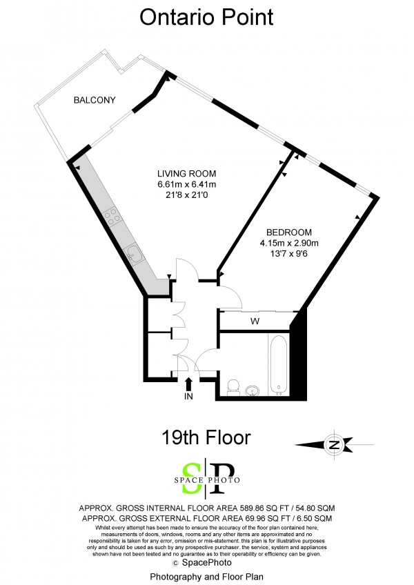 Floor Plan Image for 1 Bedroom Apartment for Sale in 28 Surrey Quays Road, London