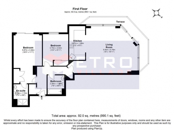 Floor Plan for 2 Bedroom Apartment for Sale in Pacific Wharf, Rotherhithe, SE16, SE16, 5QF -  &pound749,950