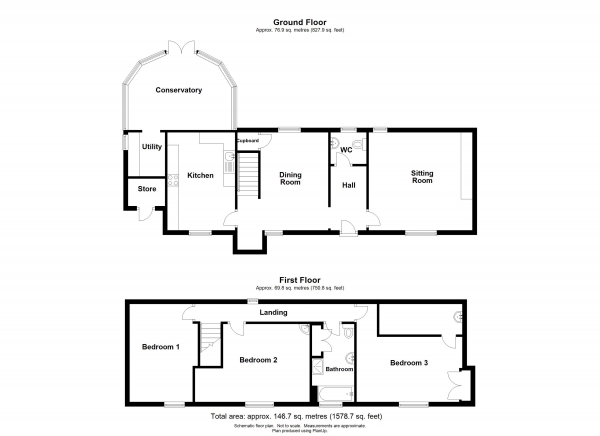 Floor Plan Image for 3 Bedroom Detached House for Sale in Frogwell, Broadbury