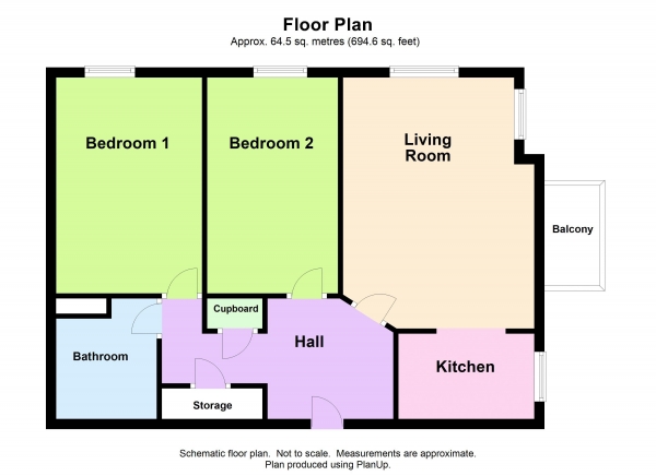 Floor Plan Image for 2 Bedroom Retirement Property for Sale in Excellent two bed retirement apartment with river views