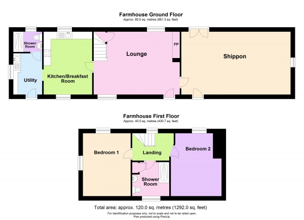 Floor Plan Image for 4 Bedroom Property for Sale in Farmhouse + Cottage set in Approx. 4 Acres - Sampford Courtenay