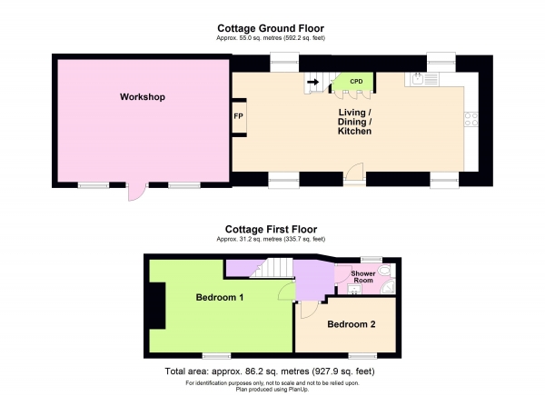 Floor Plan Image for 4 Bedroom Property for Sale in Farmhouse + Cottage set in Approx. 4 Acres - Sampford Courtenay