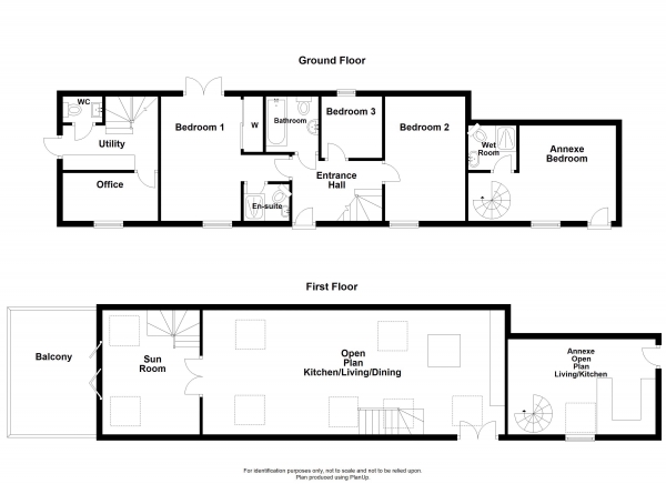 Floor Plan for 4 Bedroom Barn for Sale in  Lower Pigsdon Barns, Launcells, Bude, Launcells,, EX23, 9LQ - Guide Price &pound550,000
