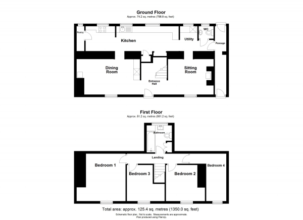 Floor Plan Image for 4 Bedroom Cottage for Sale in Tawton Lane, South Zeal