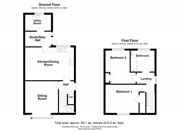 Floor Plan Image for 2 Bedroom End of Terrace House for Sale in Tavistock