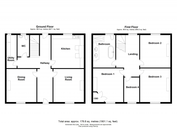 Floor Plan Image for 4 Bedroom End of Terrace House for Sale in Tavistock