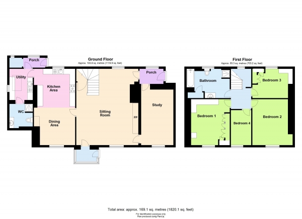 Floor Plan Image for 4 Bedroom Detached House for Sale in PERIOD HOME + ANNEXE IN GENEROUS GROUNDS, St ANN'S CHAPEL