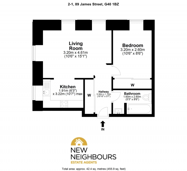 Floor Plan Image for 1 Bedroom Apartment for Sale in James Street, Glasgow