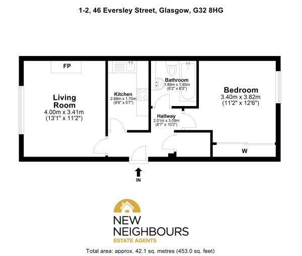 Floor Plan Image for 1 Bedroom Apartment for Sale in Eversley Street, Tollcross Glasgow