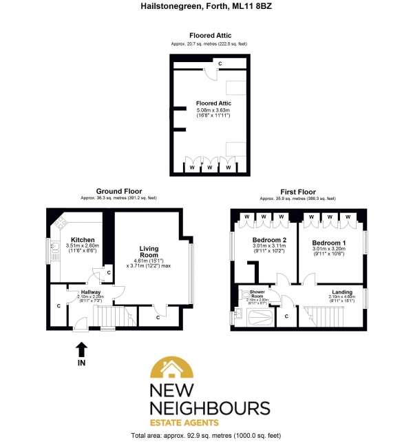 Floor Plan Image for 2 Bedroom Semi-Detached House for Sale in Hailstonegreen, Forth Lanark