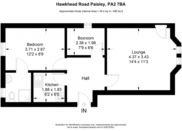 Floor Plan Image for 1 Bedroom Apartment for Sale in Hawkhead Road, Paisley