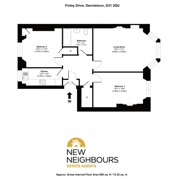 Floor Plan Image for 2 Bedroom Apartment for Sale in Finlay Drive, Glasgow