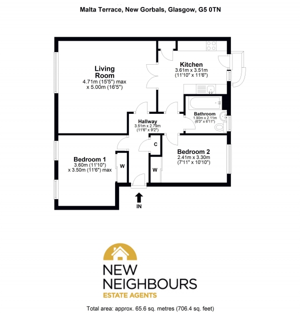 Floor Plan Image for 2 Bedroom Apartment for Sale in Malta Terrace, Glasgow