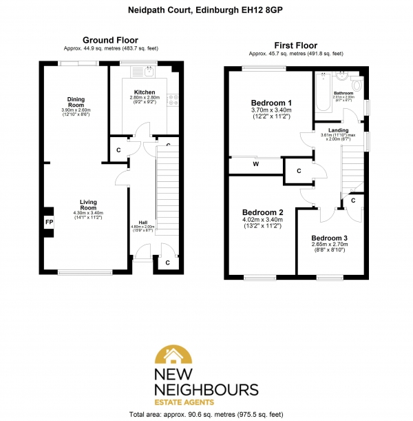 Floor Plan Image for 3 Bedroom Semi-Detached House for Sale in Neidpath Court, Craigievar Wynd, Edinburgh