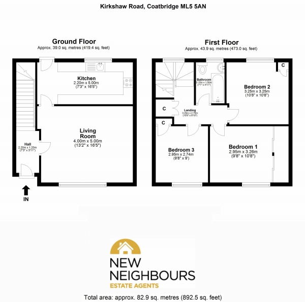 Floor Plan Image for 3 Bedroom Terraced House for Sale in Kirkshaws Road, Coatbridge