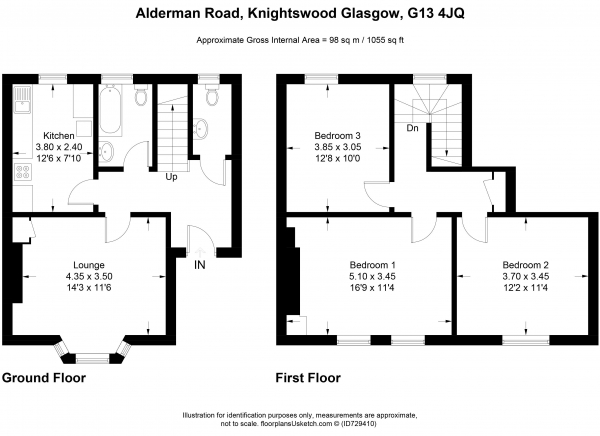 Floor Plan Image for 3 Bedroom Terraced House for Sale in Alderman Road, Glasgow