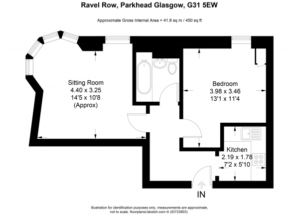 Floor Plan Image for 1 Bedroom Apartment for Sale in Ravel Row, Parkhead Glasgow