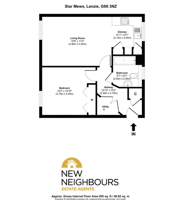 Floor Plan Image for 1 Bedroom Apartment for Sale in Star Mews, Glasgow