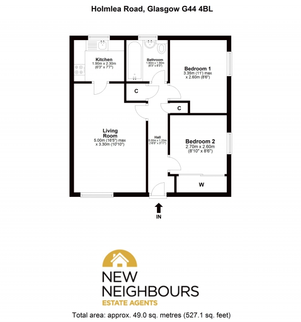 Floor Plan Image for 2 Bedroom Apartment for Sale in Holmlea Road, Glasgow