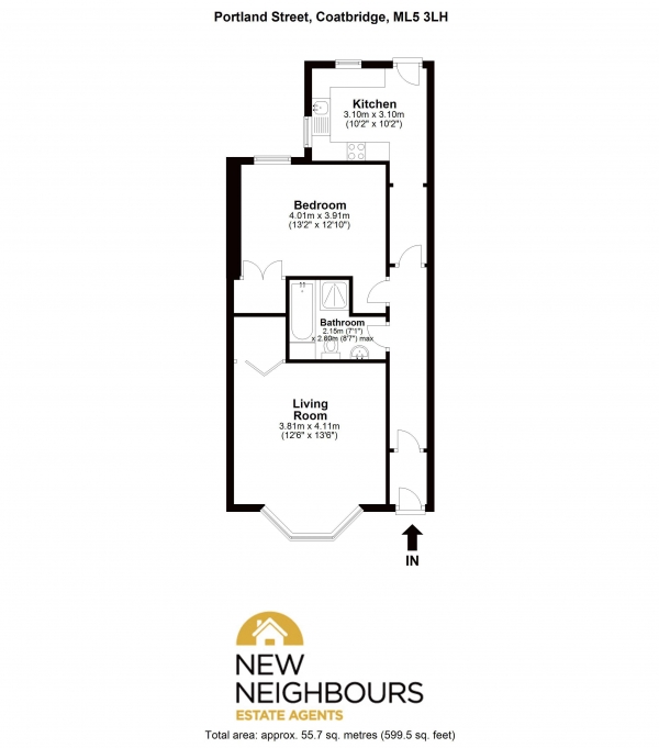 Floor Plan Image for 1 Bedroom Apartment for Sale in Portland Street, Coatbridge