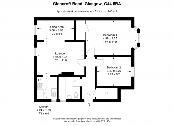 Floor Plan Image for 2 Bedroom Apartment for Sale in Glencroft Road, Glasgow