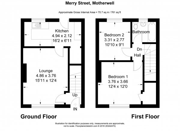 Floor Plan Image for 2 Bedroom Terraced House for Sale in Well Presented 2 Bedroom End Terr Villa