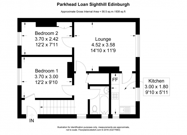 Floor Plan Image for 2 Bedroom Apartment for Sale in Parkhead Loan, Edinburgh