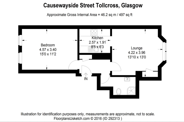 Floor Plan Image for 1 Bedroom Apartment for Sale in Causewayside Street, Tollcross Glasgow