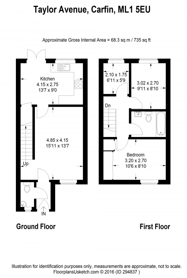 Floor Plan Image for 3 Bedroom Terraced House for Sale in Taylor Avenue, Motherwell