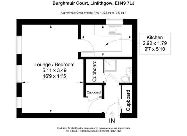 Floor Plan Image for Studio for Sale in Burghmuir Court, Linlithgow