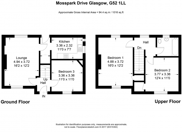 Floor Plan Image for 3 Bedroom Semi-Detached House for Sale in Mosspark Drive  Mosspark, Glasgow
