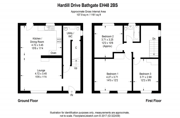 Floor Plan Image for 3 Bedroom Semi-Detached House for Sale in Hardhill Drive, Bathgate