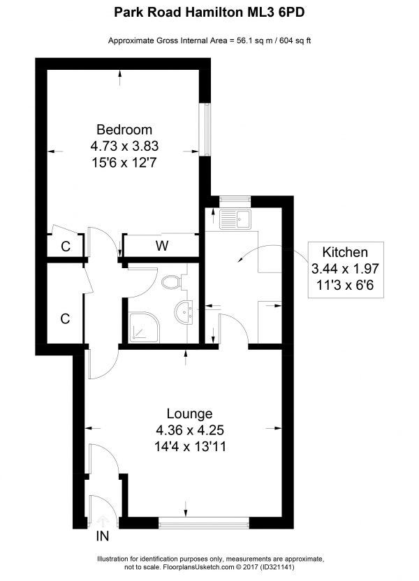 Floor Plan Image for 1 Bedroom Apartment for Sale in Park Road, Hamilton