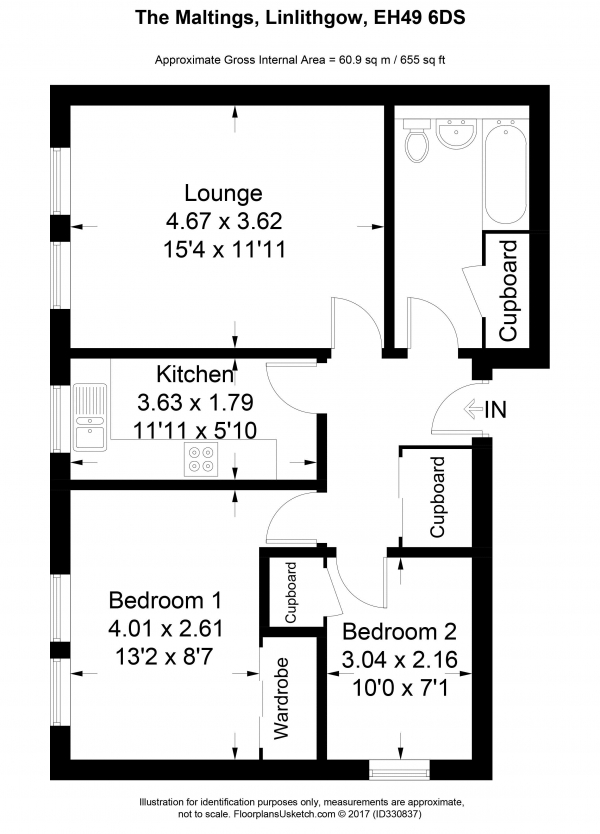 Floor Plan Image for 2 Bedroom Apartment for Sale in The Maltings, Linlithgow