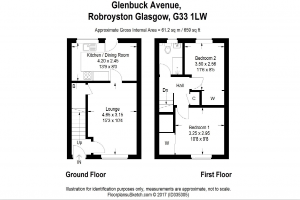 Floor Plan Image for 2 Bedroom Semi-Detached House for Sale in Glenbuck Avenue, Robroyston